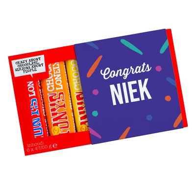 Tony’s Chocolonely | Proeverijtje | Congrats met eigen naam | 288g