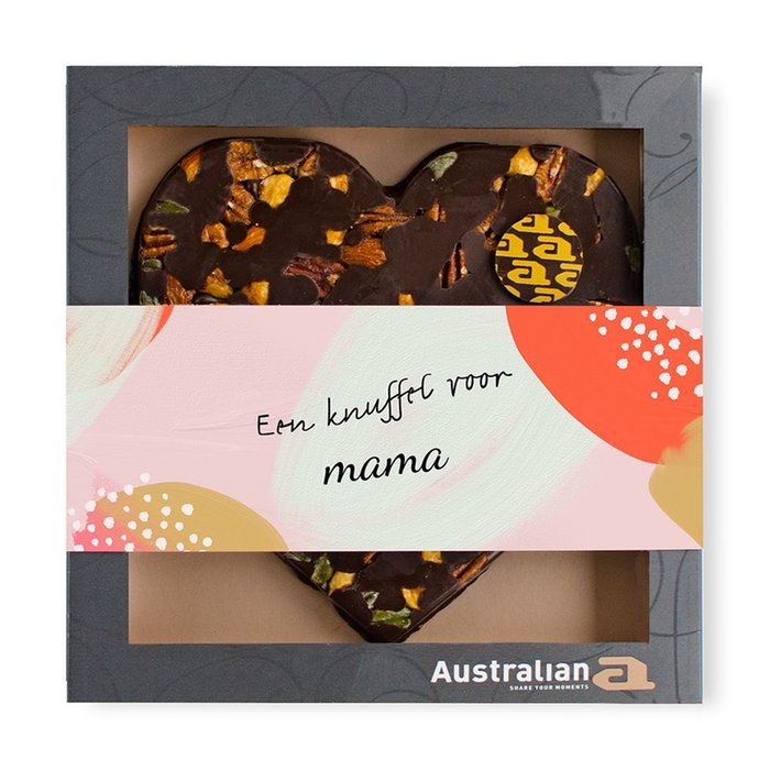 Australian Hart | Pure chocolade | Voor mama met eigen tekst | 220g