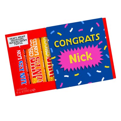 Tony’s Chocolonely | Proeverijtje | Congrats met eigen naam | 288g