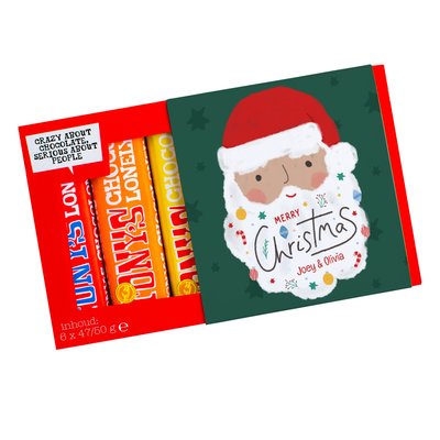 Tony’s Chocolonely | Proeverijtje | Kerstman met eigen naam | 300g 