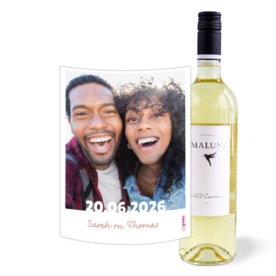 Maluni | Chardonnay | Love met eigen foto en tekst | 750 ml