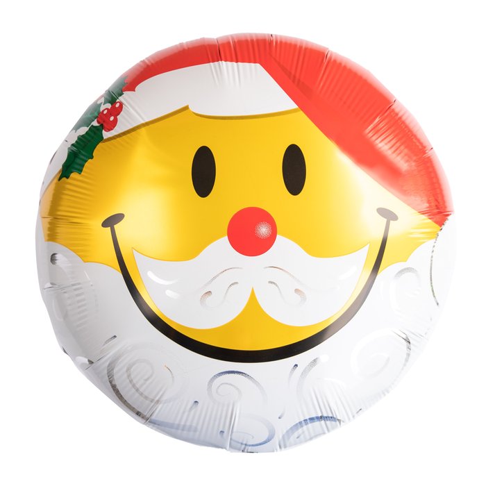 Kerstballon Smiley Santa