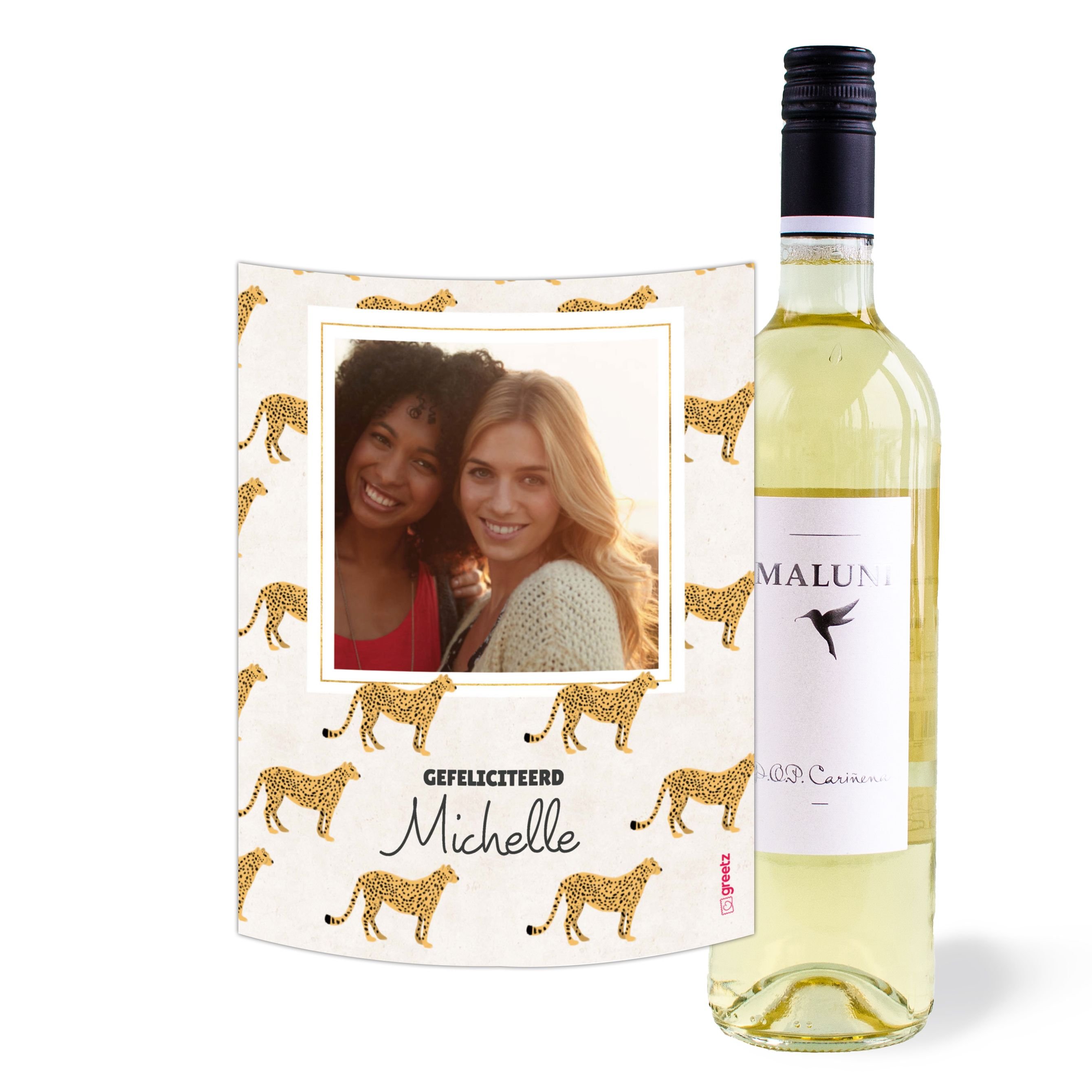 Maluni - Chardonnay - Gefeliciteerd met eigen foto & tekst - 750 ml
