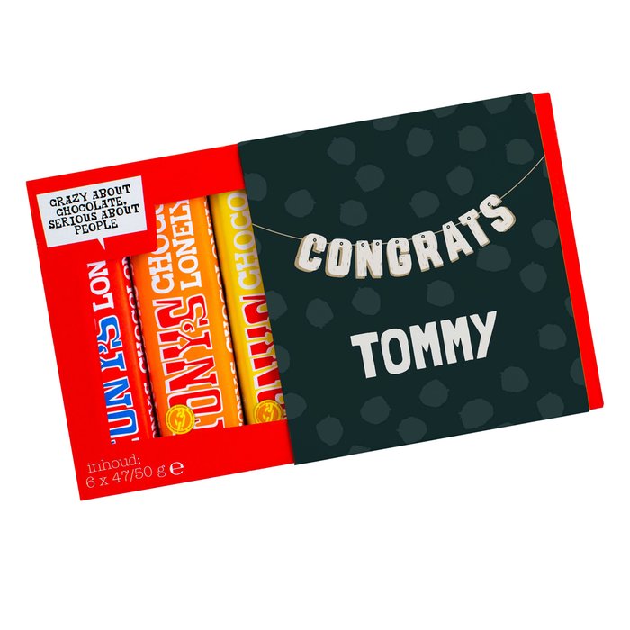 Tony’s Chocolonely | Proeverijtje | Congrats met eigen naam | 300g