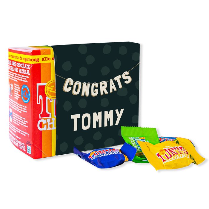 Tony's Chocolonely | Tiny Tony's | Congrats met eigen naam | 22 stuks
