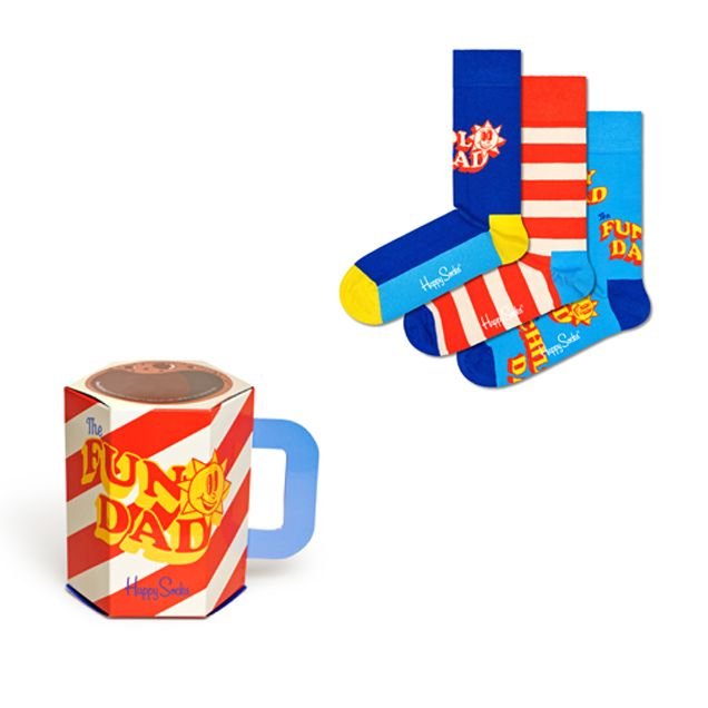 Happy Socks - 3 paar - Fun Dad - maat 41 - 46