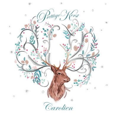 Paperlink | Kerstkaart | illustratie | Hert