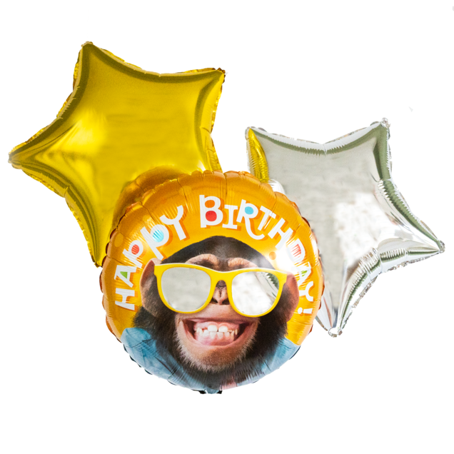 Greetz Ballonnen tros - Aap - Happy Birthday