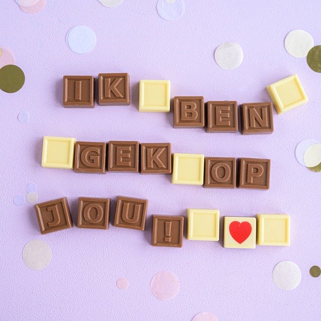 Chocolade Telegram - 'Ik ben gek op jou!'