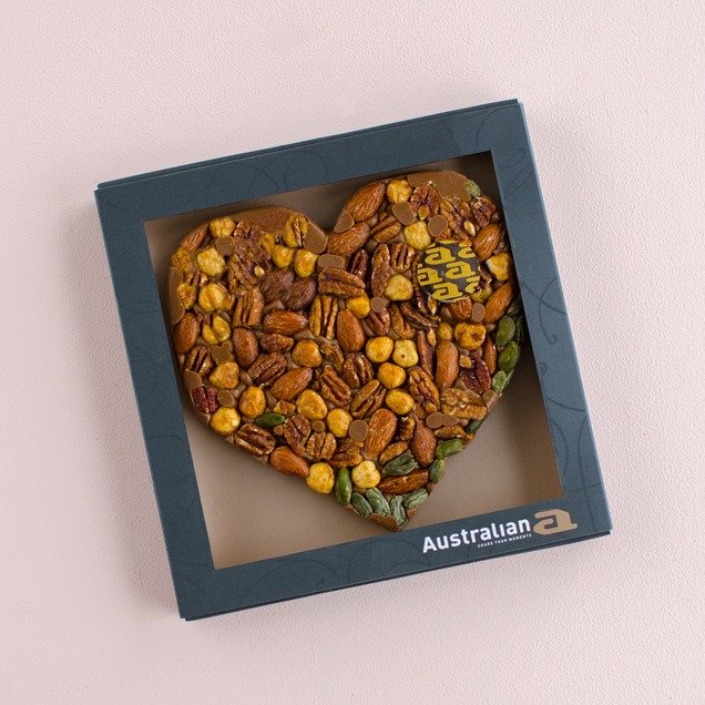 Australian chocolade | Australian Hart | Melkchocolade noten | 220g