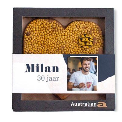 Australian Hart | Karamel-zeezout | Gefeliciteerd met eigen foto en tekst | 220g