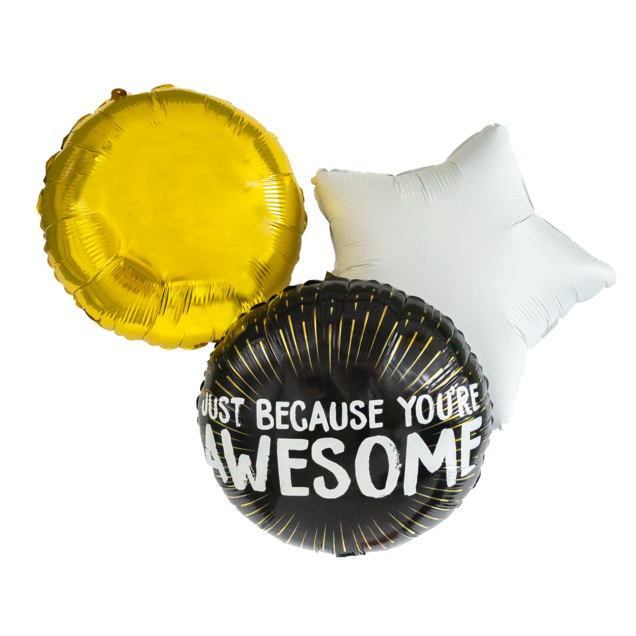 Ballonnen tros 'Just because youre awesome'