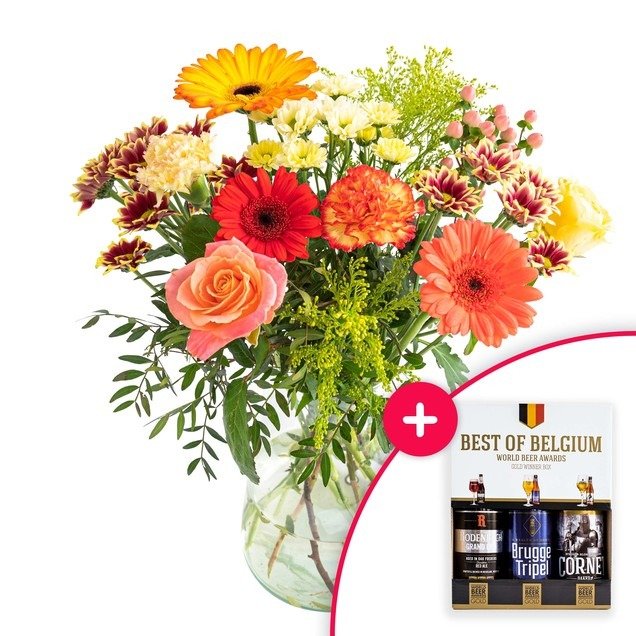 Boeket Waanzinnig Warm + Bier 'Best of Belgium'