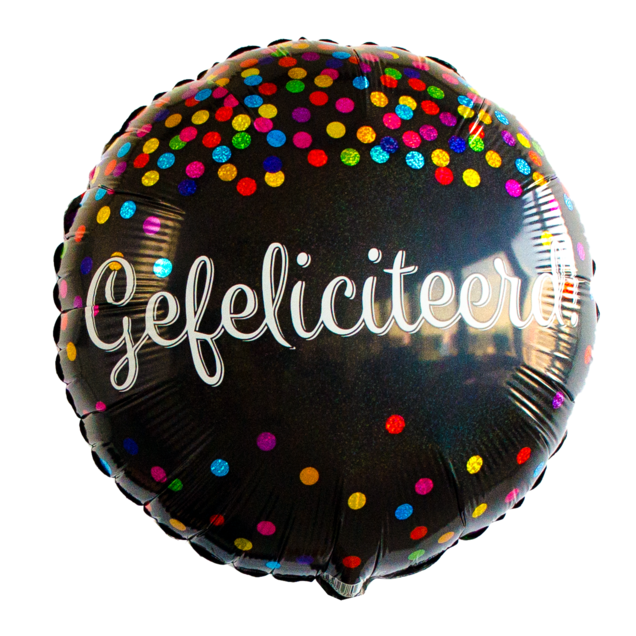 Ballon confetti 'Gefeliciteerd'