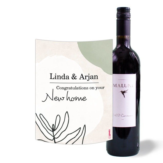 Maluni - Garnacha - New Home met eigen tekst - 750 ml