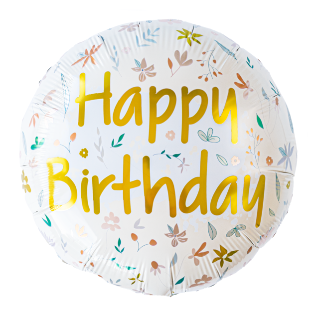 Ballon - Bloemen - Happy Birthday