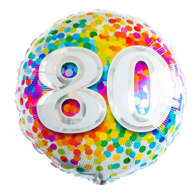 Ballon Rainbow Confetti '80'