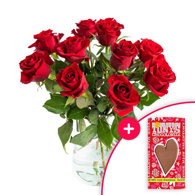Tony's Love  + Boeket Liefdevol (10 rozen)