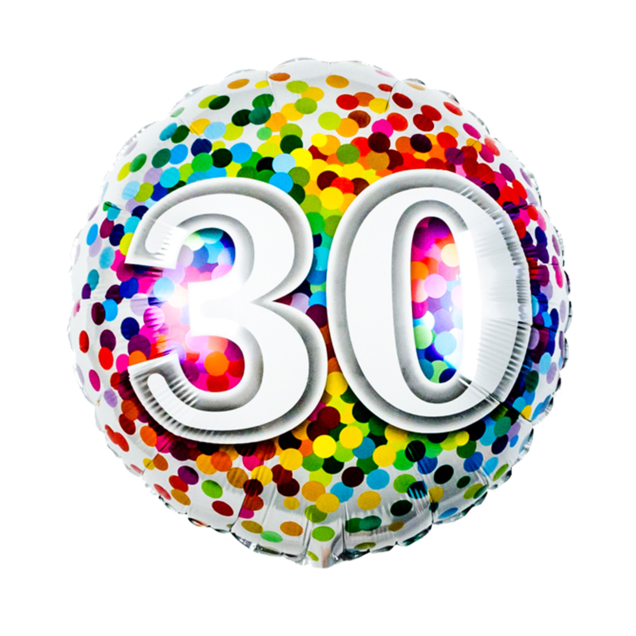 makkelijk te gebruiken Schepsel Helm Ballon Rainbow Confetti '30' | Greetz