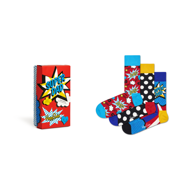 Happy Socks - 3-pack - Super Dad - maat 41-46