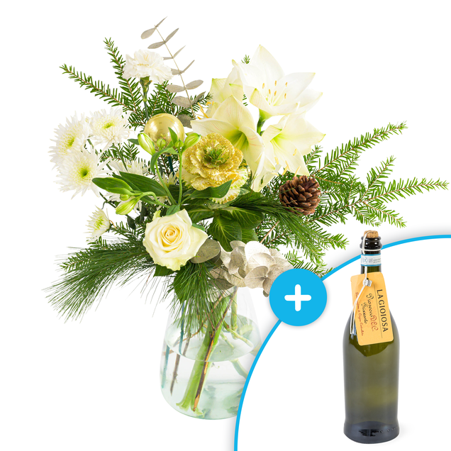 Boeket Witte Kerst + Prosecco