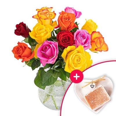 Brievenbusbloemen | Cadeaupakket Rozen | met Geurblokje