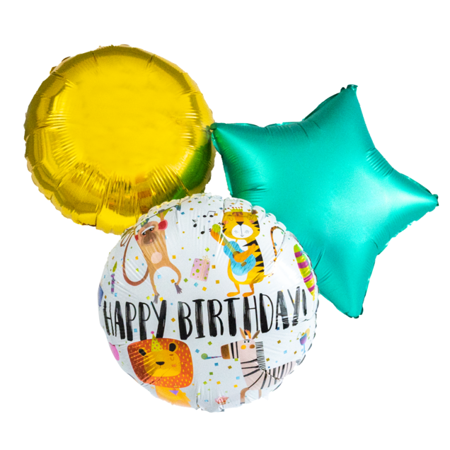 Ballonnen tros | dieren | 'Happy Birthday'