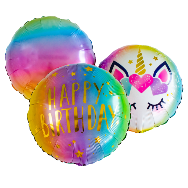 Ballonnen tros unicorn 'Happy Birthday'