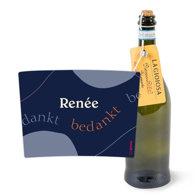 Prosecco Frizzante | Bedankt met eigen naam | 750 ml