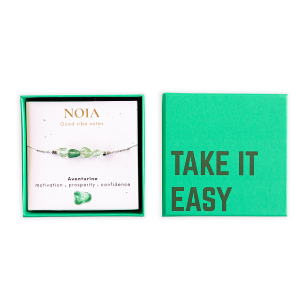 Noia Jewellery | Aventurine armband | Zilverkleurig