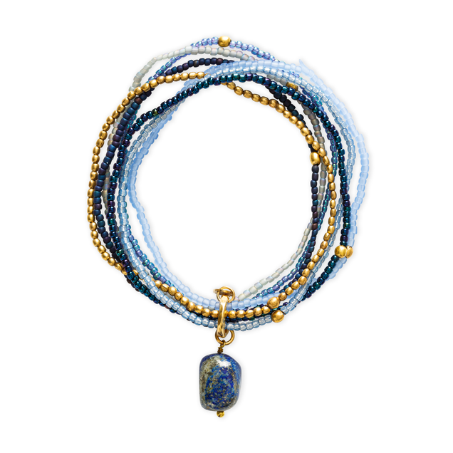 A Beautiful Story | Nirmala Lapis Lazuli | Armband Goudkleurig