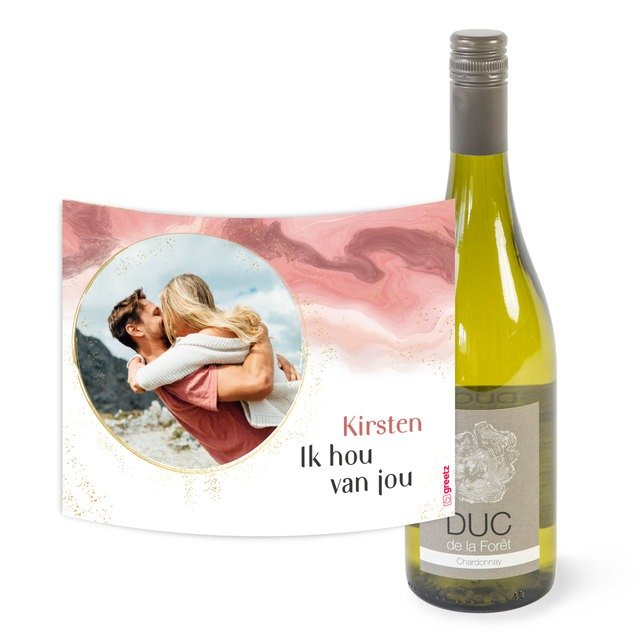 Duc de la Foret | Chardonnay | Love met eigen tekst en foto | 750 ml