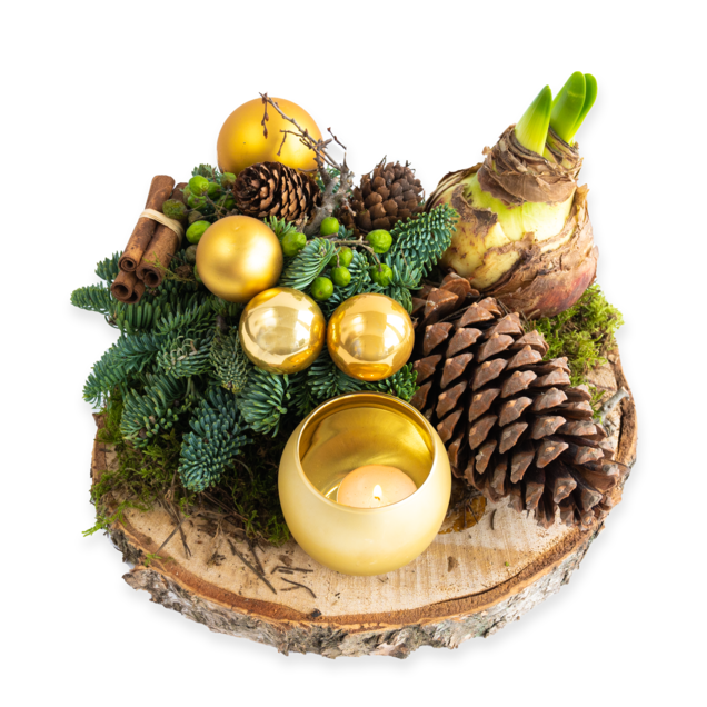 Kerststuk goud
