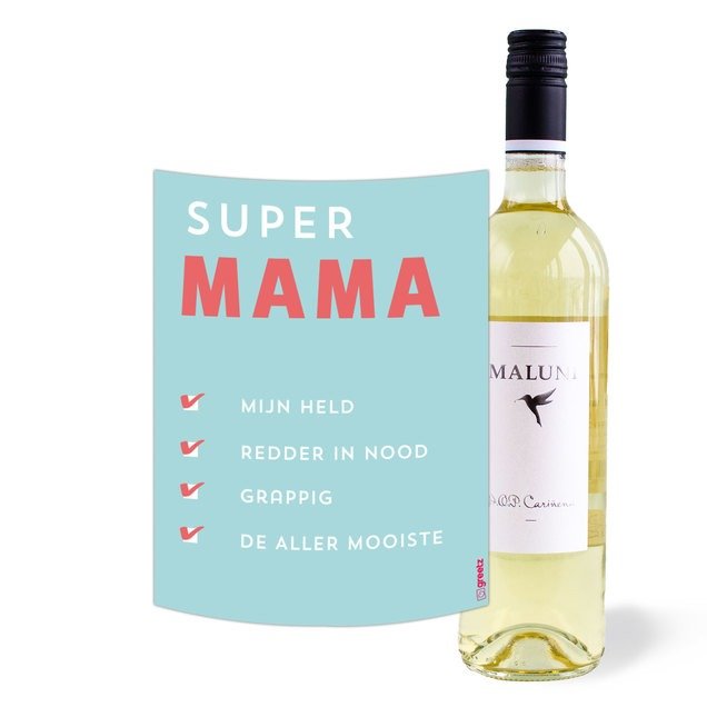 Maluni | Chardonnay | Mama met eigen tekst | 750 ml