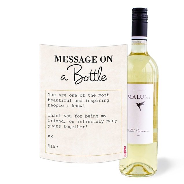Maluni | Chardonnay| Message met eigen tekst | 750 ml