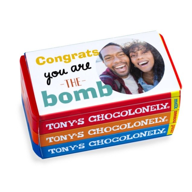 Tony's Chocolonely | Stapelblik | Congrats met eigen foto | 540g