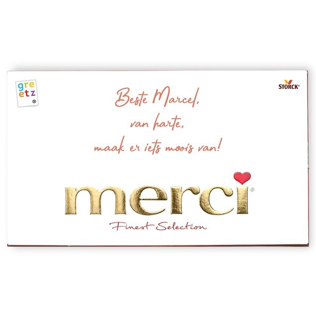 Merci assorti | met eigen naam - 400 gram OUDE LOGO