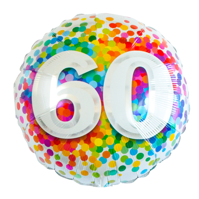 Ballon Rainbow Confetti '60'