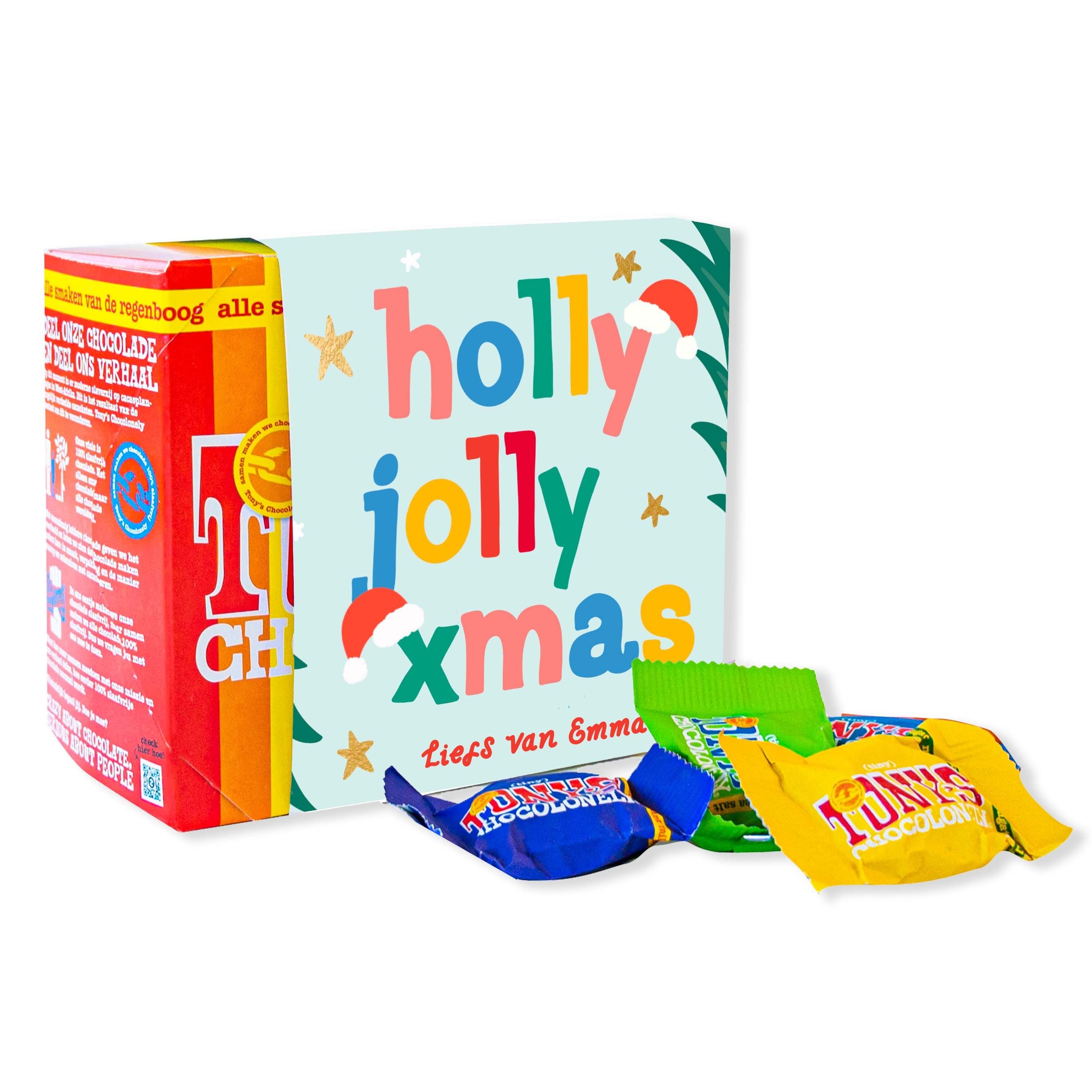 Tony's Chocolonely | Tony’s Chocolonely | Tiny Tony's | Holly Jolly XMAS met eigen naam | 200g