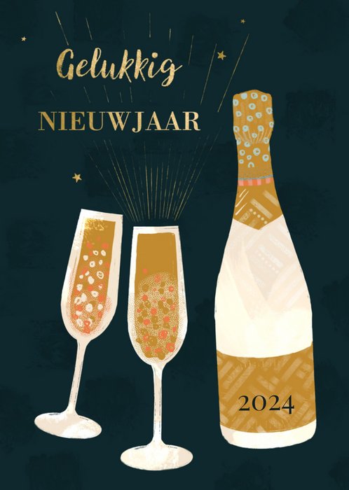 Greetz | Nieuwjaarskaart | champagne | jaartal