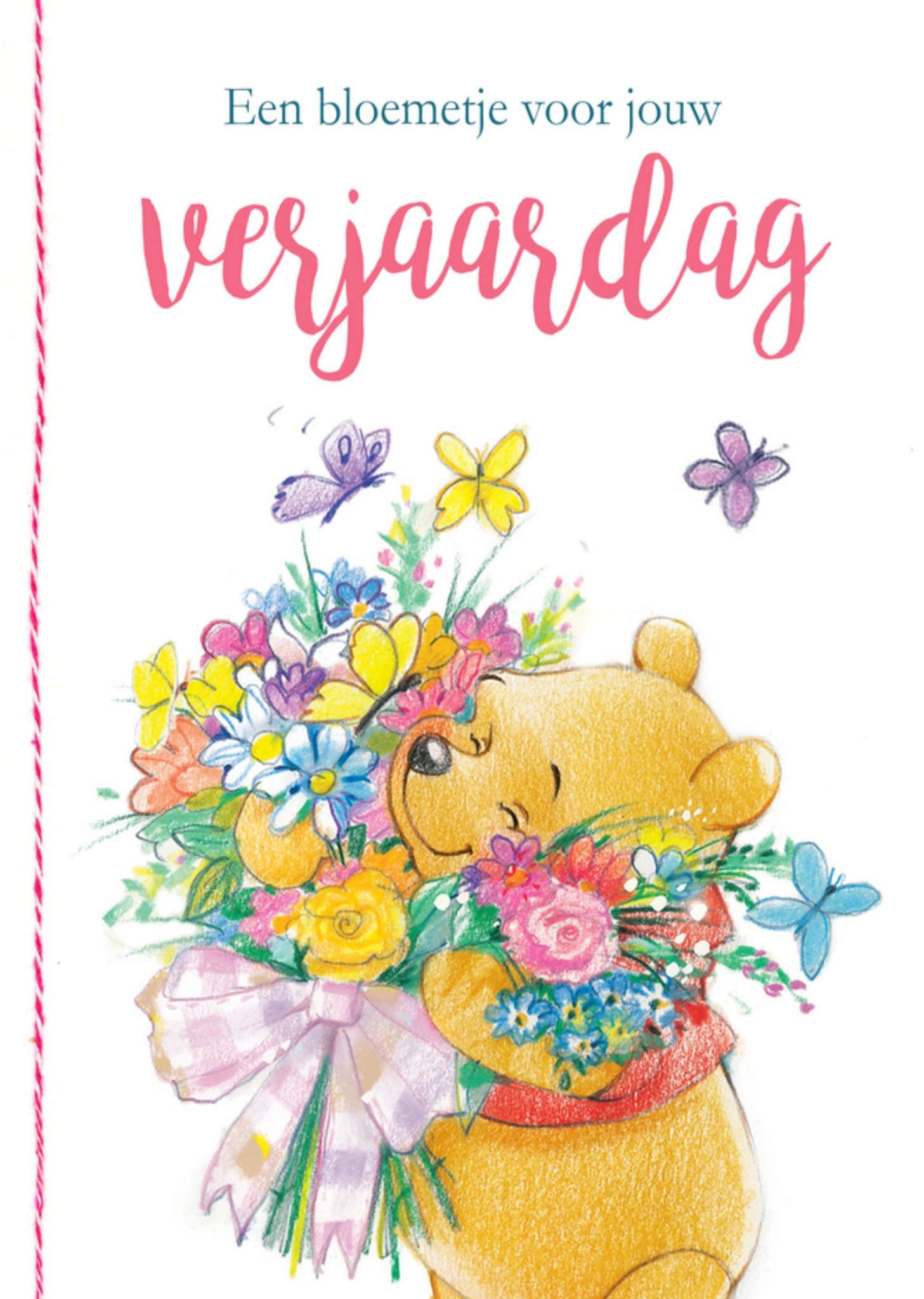 Disney - Verjaardagskaart - Winnie the Pooh - Bloemetje
