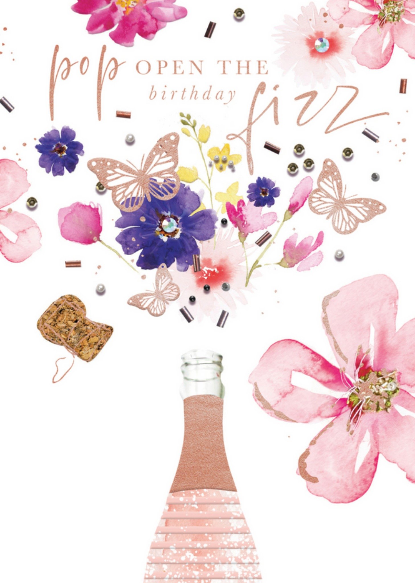 Abacus - Verjaardagskaart - champagne