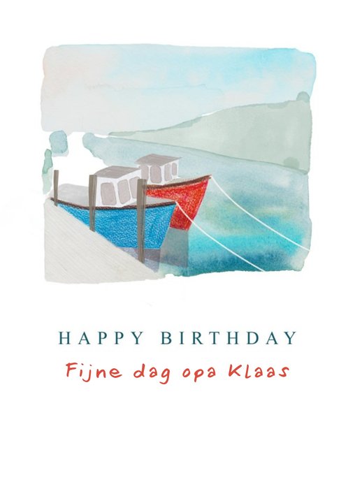 Greetz | Verjaardagskaart | Opa | Vissersboot