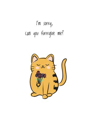 Greetz | Sorry kaart | kat | bloemen