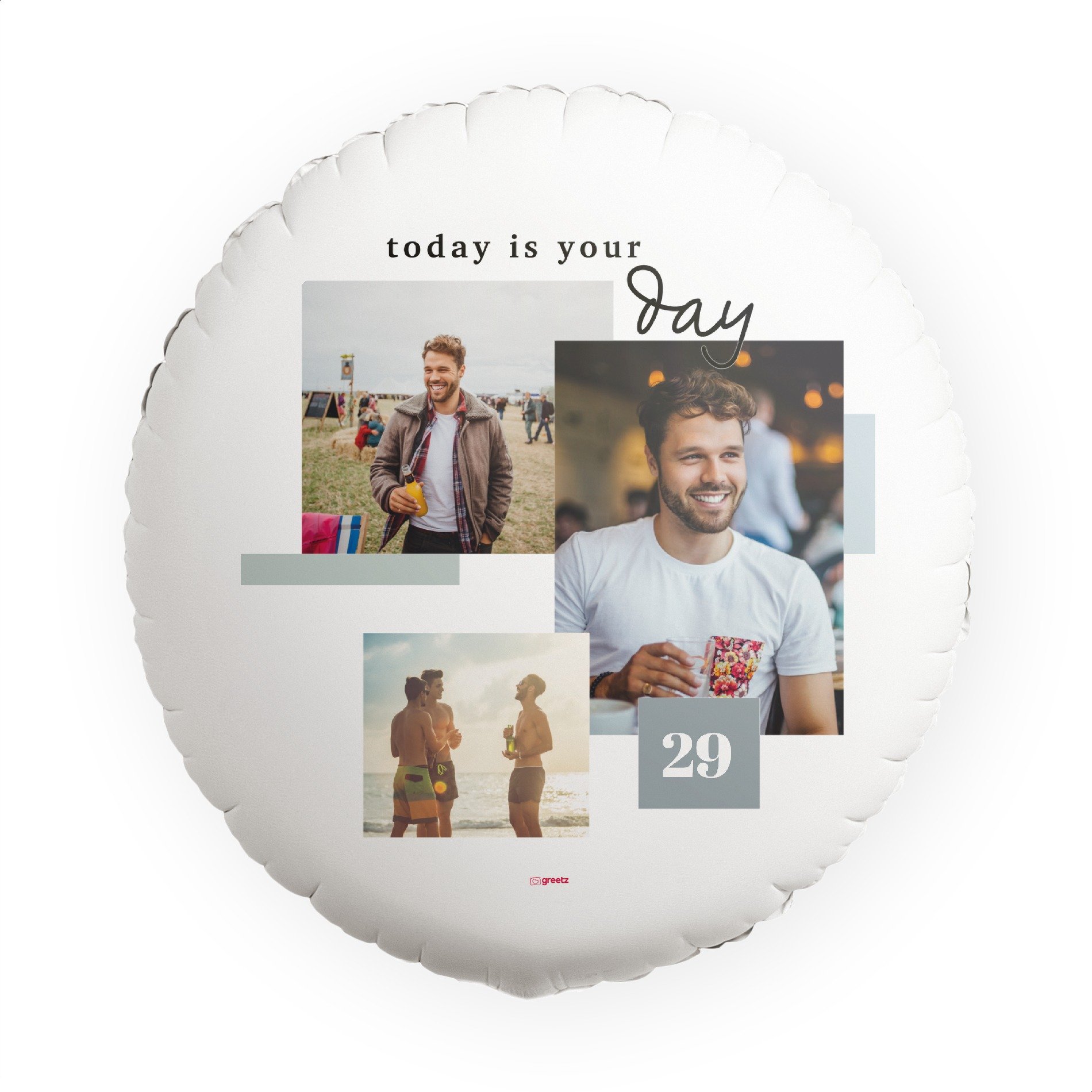 Ballon - Today is your day - met eigen foto's en leeftijd