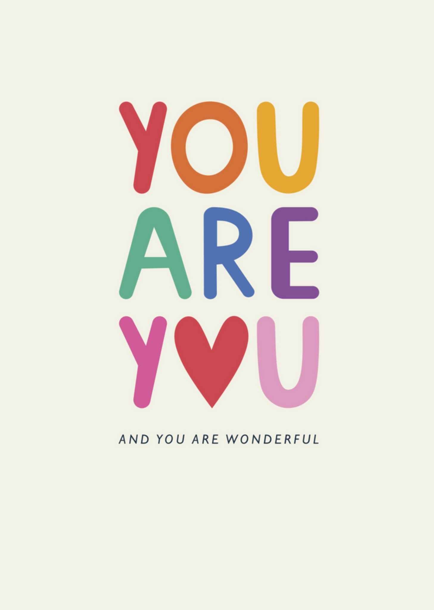 UK Greetings - Denken aan kaart - kleurijk - you are you
