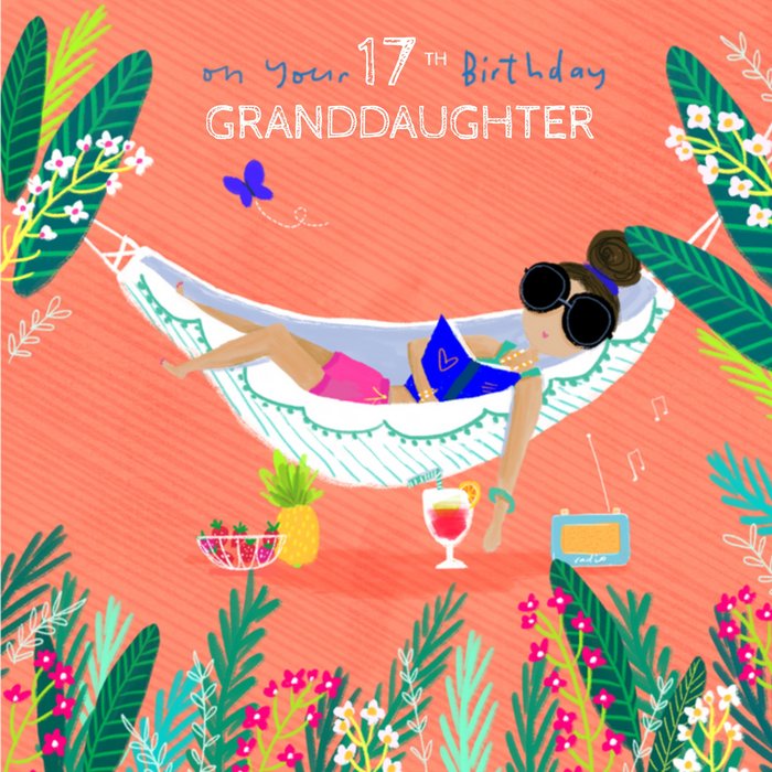 Greetz | Verjaardagskaart | Meisje in een hangmat