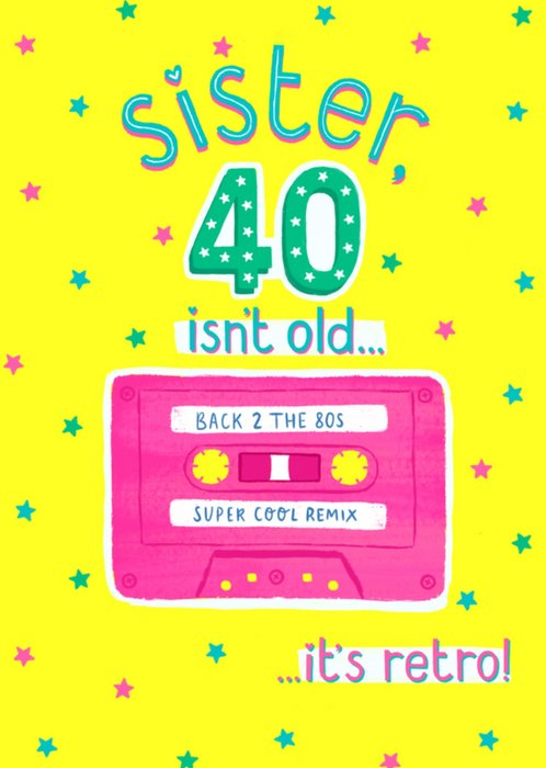 Greetz | Verjaardagskaart | cassette sister 40