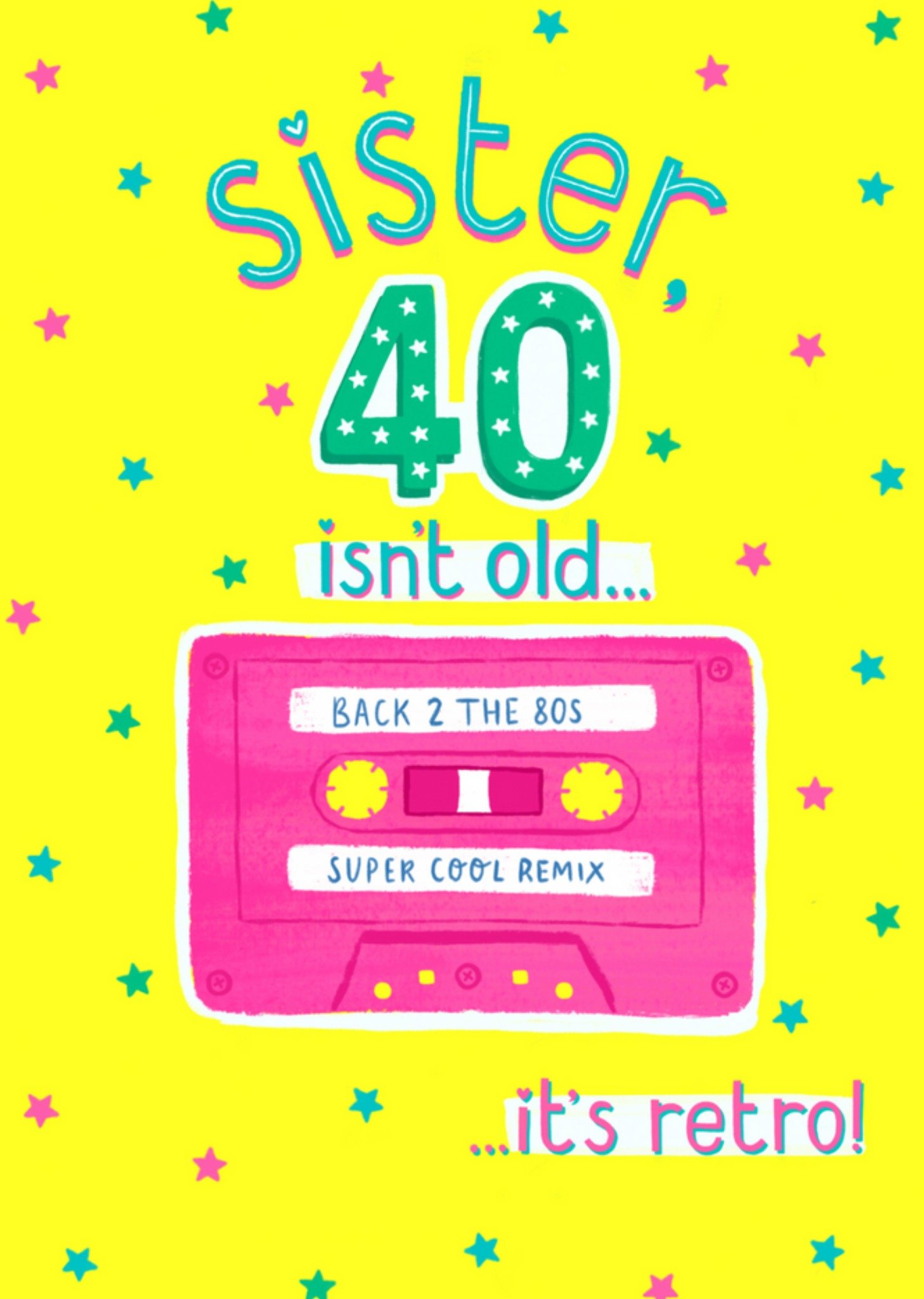 Verjaardagskaart - cassette sister 40