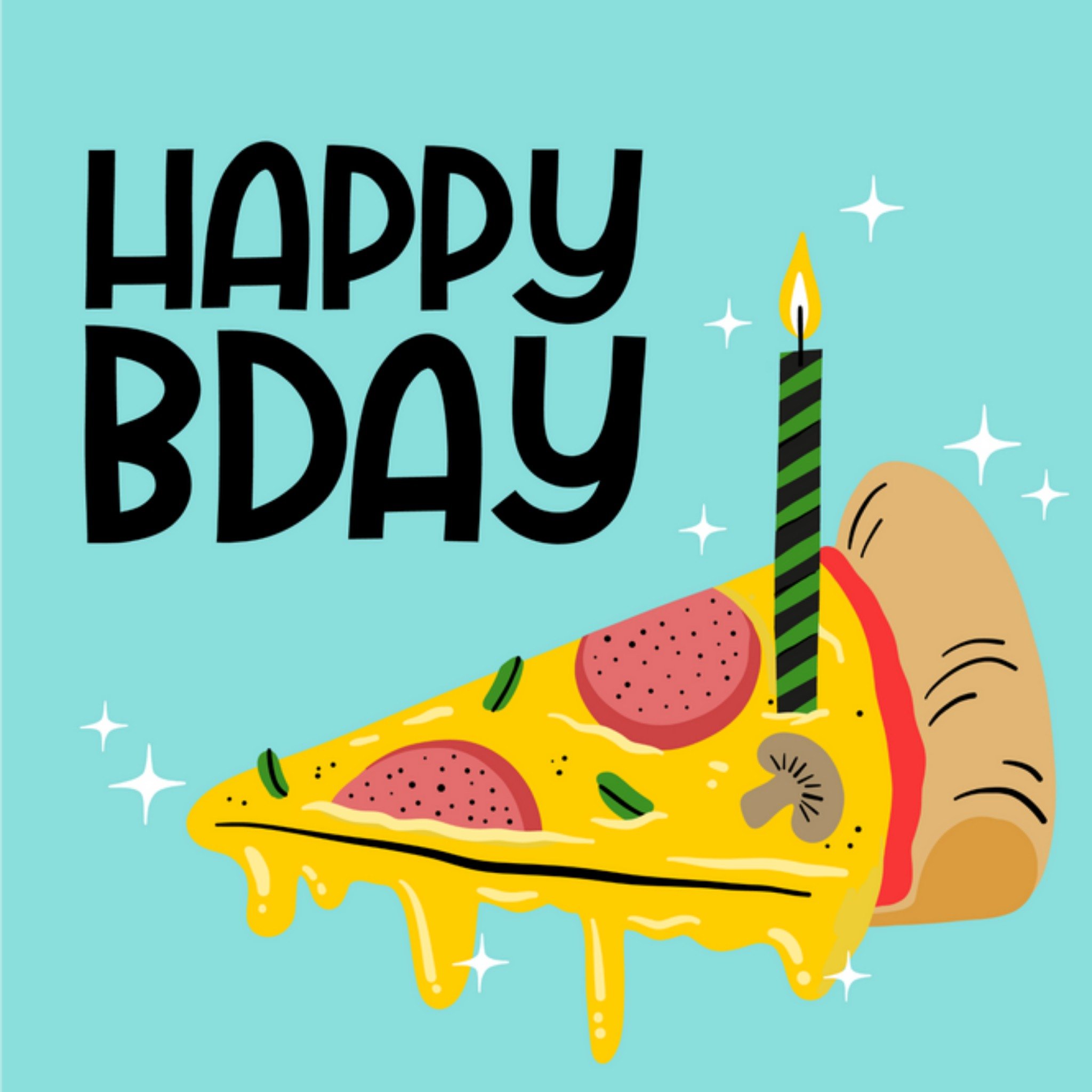 Verjaardagskaart - Pizza
